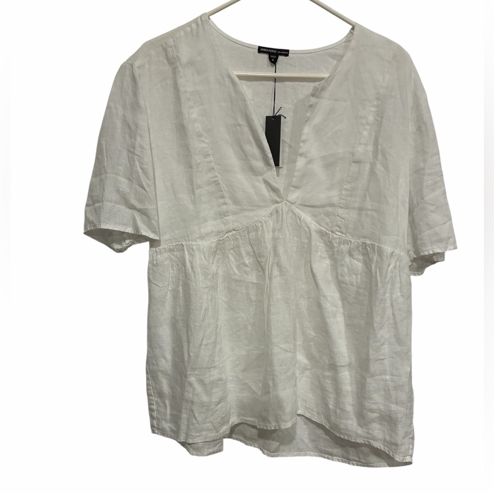 James Perse 100% linen white blouse NWT boho
Romantic, beach sz 4 = US L